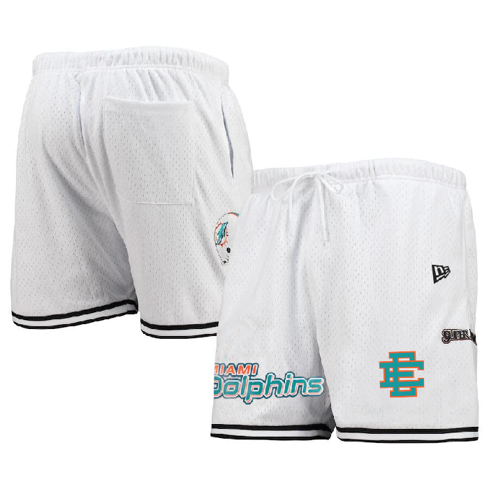Men's Miami Dolphins Pro White/Aqua Shorts 001